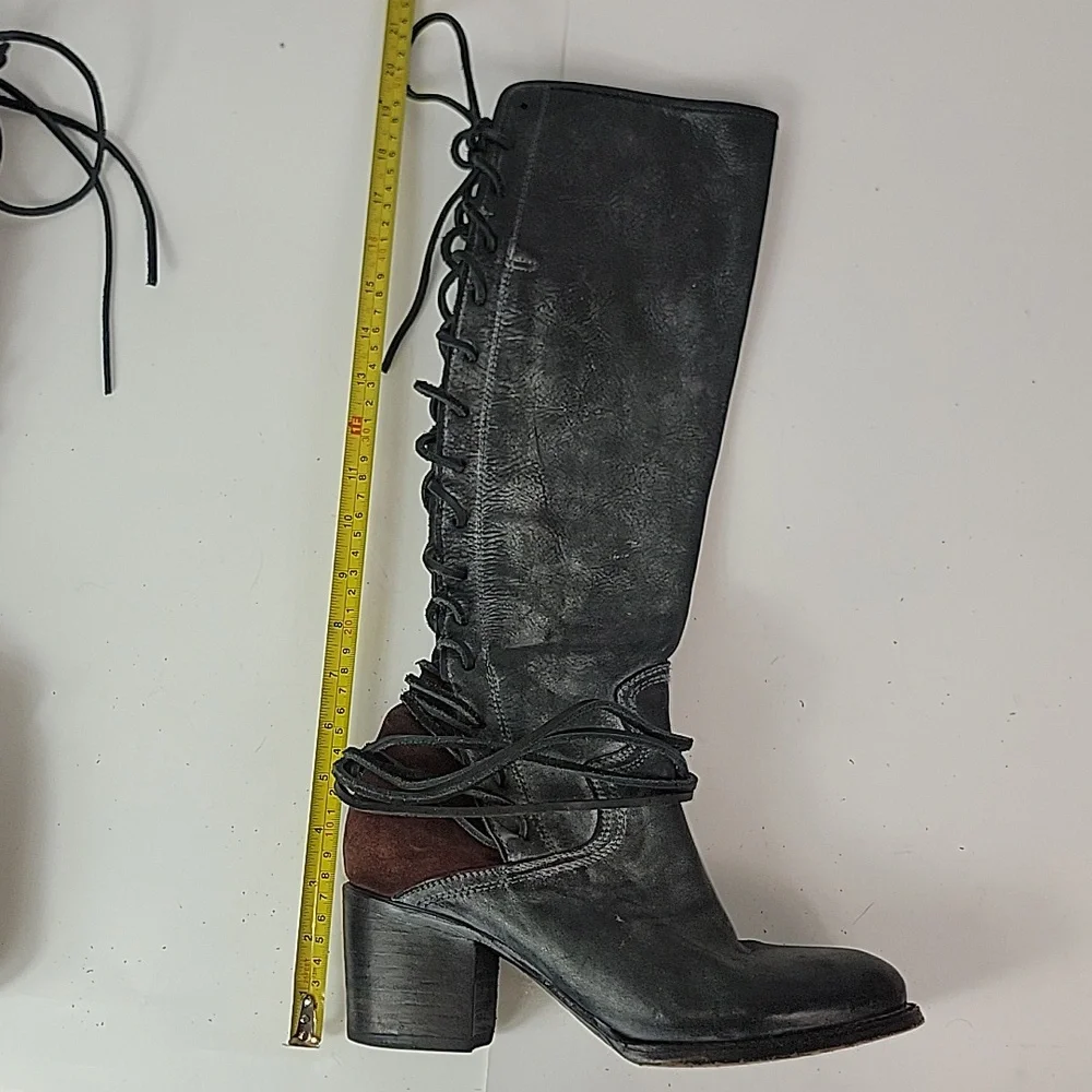 Freebird By Steven Coal Tall Lace-up Women's Boots - Picture 12 of 12